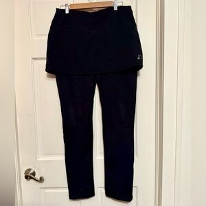SkirtSports Black Leggings with Skirt Overlay